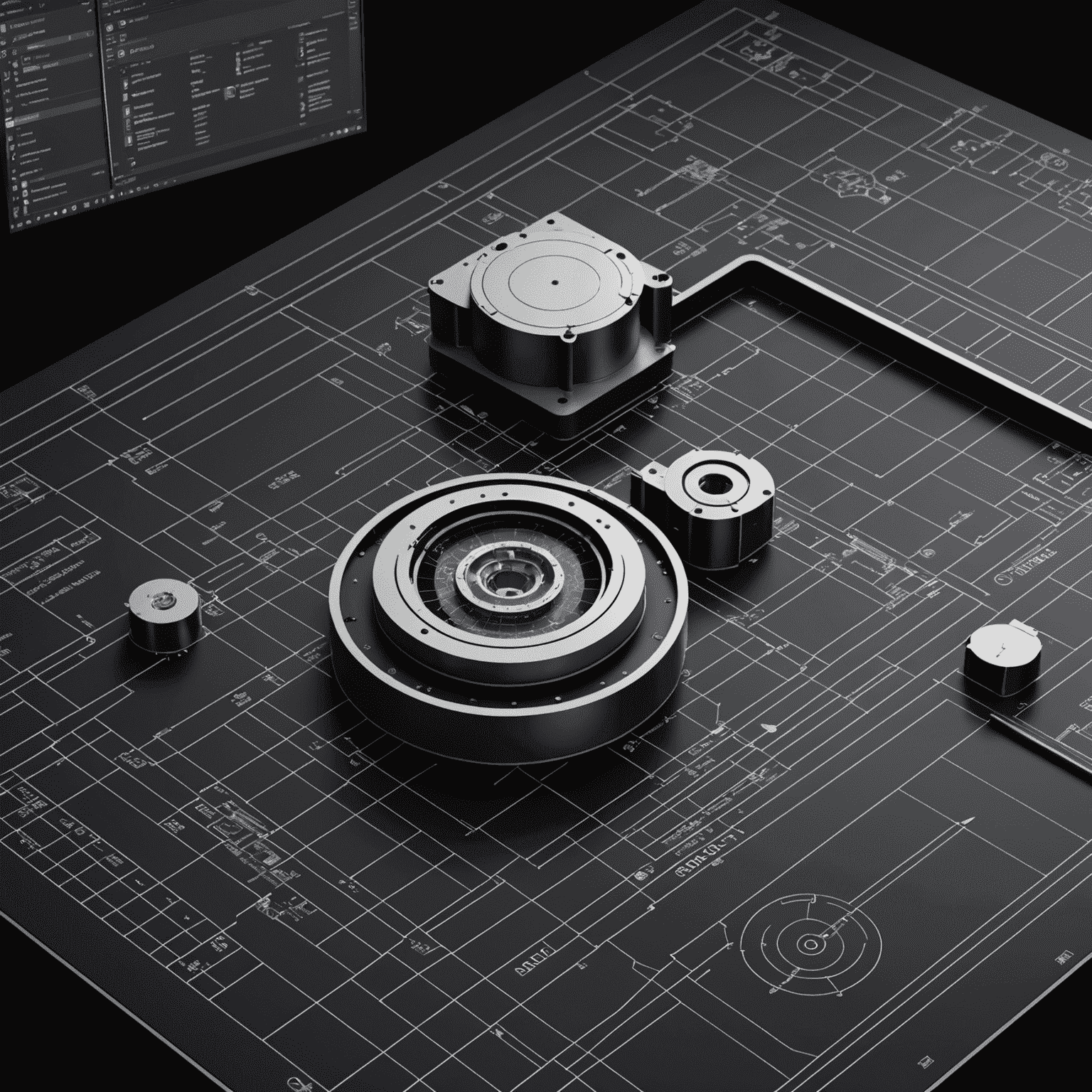 Illustration of AutoCAD interface with data preprocessing tools highlighted, showing various geometric shapes and data points being cleaned and transformed